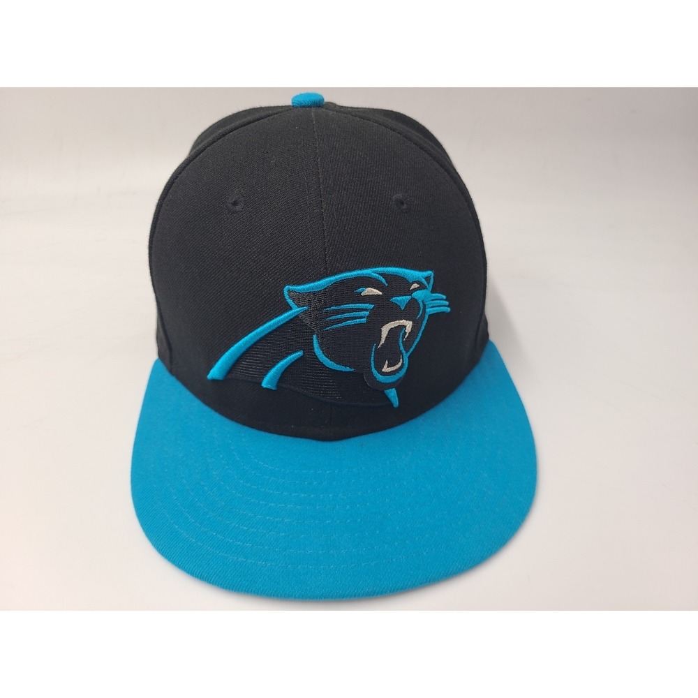 Carolina Panthers New Era 59Fifty Fitted 7 1/4‎ Hat Cap Polyester NFL Black Blue